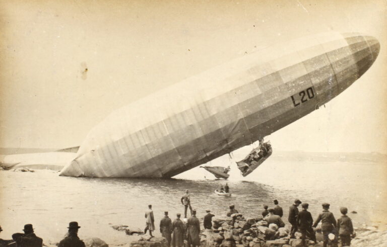 A collapsed Zeppelin L20 off the Norwegian shores.