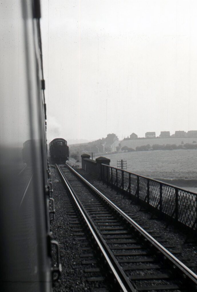 The view from a passenger train on top of the viaduct.
