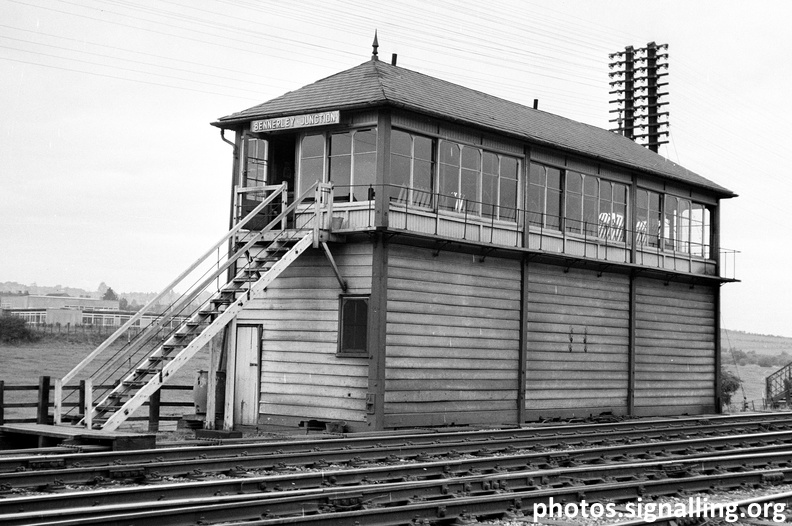 The signal box situated next to the viaduct.